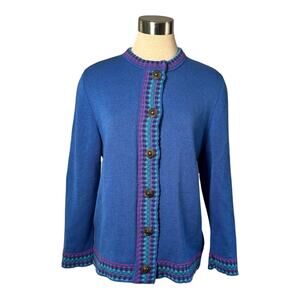 Castlebrook Size 12 Royal Blue Union-Made Vintage Cardigan